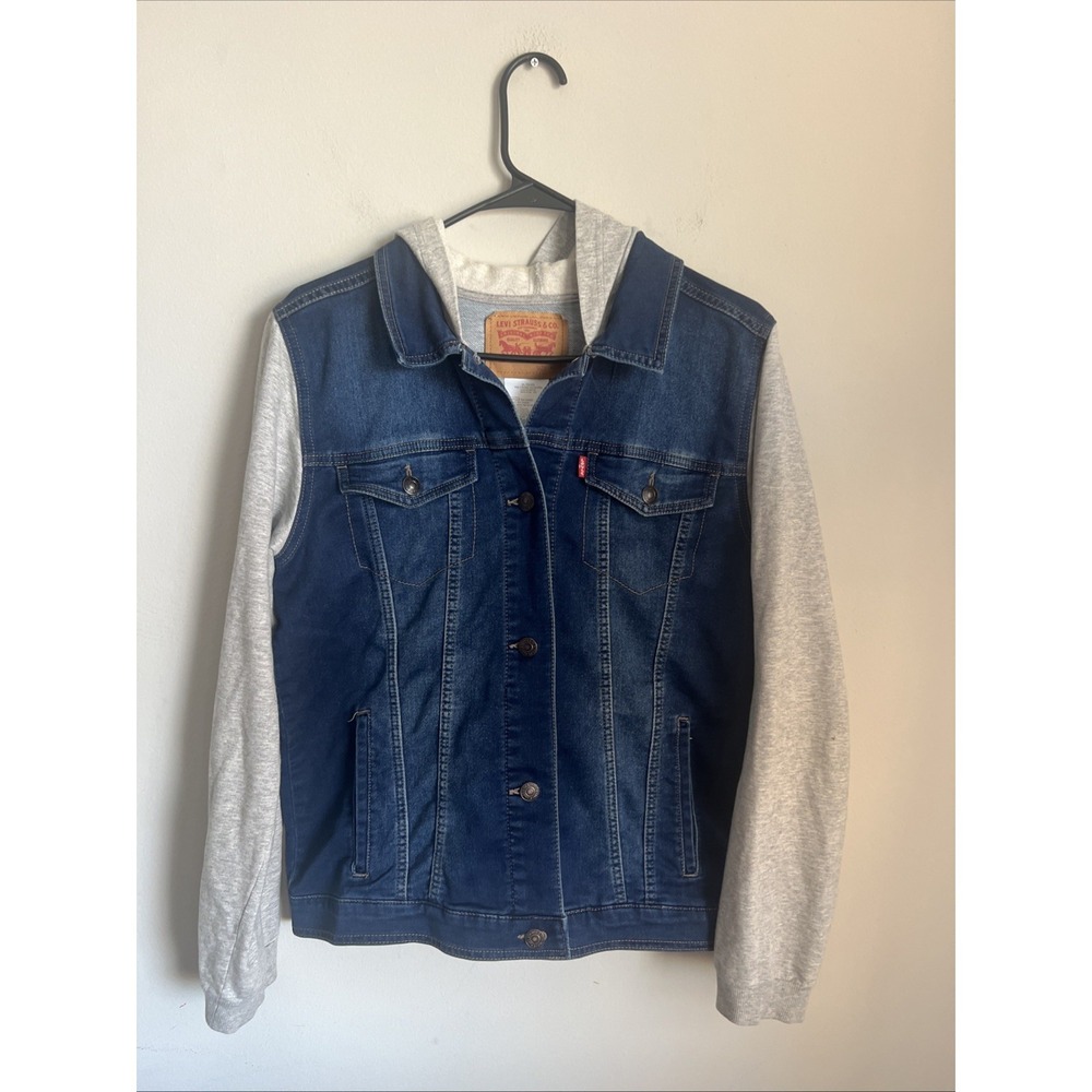 Youth Levi Strauss Button down  denim / Sweatshirt Hoodie Size XLarge